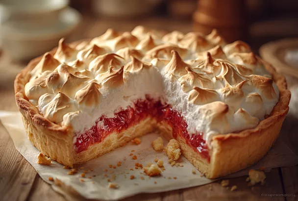 Пирог Чебурашка из 80-х: нежный, с ароматным джемом и пышной меренгой – готовится быстро и улетает мгновенно