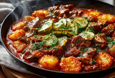 Азу по-татарски из говядины: мягкое мясо и жареная картошка с характером