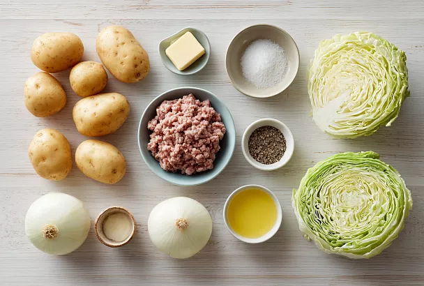 Картофельная запеканка "Харя" как у бабушки – с фаршем и капустой, к соленьям