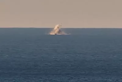 Уничтожение украинских БЭК в акватории Черного моря попало на видео