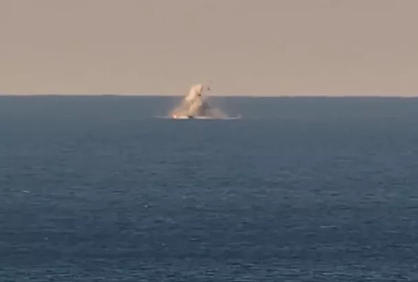 Уничтожение украинских БЭК в акватории Черного моря попало на видео