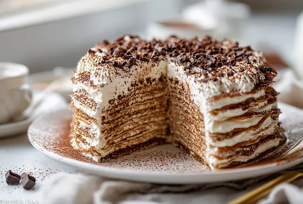 Блинный торт «Тирамису»: нежный, кофейный и тает во рту — гости будут в восторге