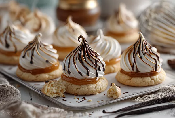 Печенье «Воздушный поцелуй», от которого гости ахают: нежная песочная основа, карамельная середина и хрустящая меренга сверху