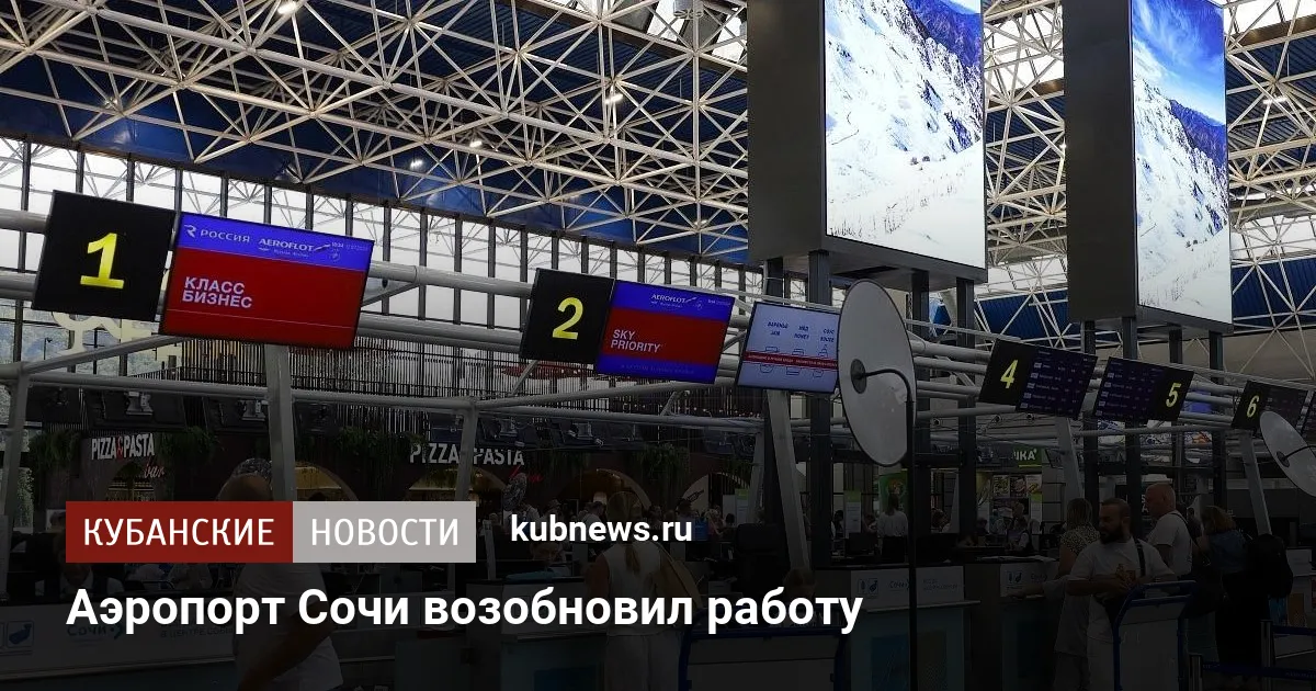 Аэропорт Сочи возобновил работу