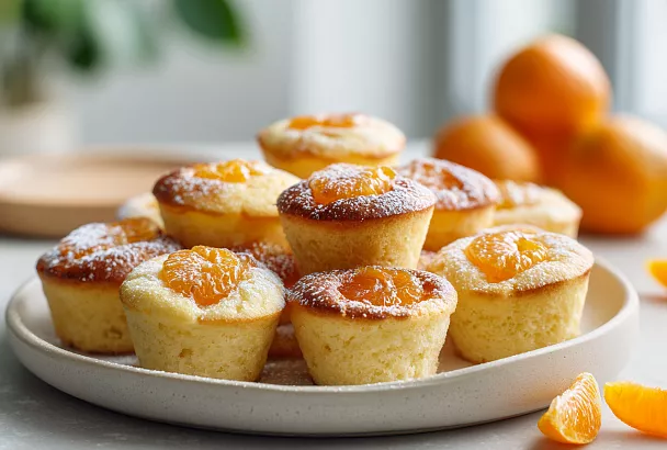 Самые простые мандариновые кексы: положила мандаринки срезом вниз на сахар, и карамель пропитала тесто снизу
