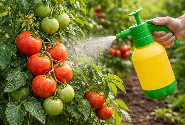 Не поливать, а прыскать: 1 мощный стимулятор роста для томатов на даче – 10/10 с куста