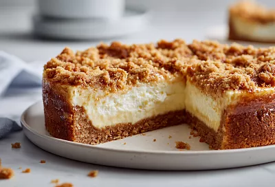 Творожный пирог с хрустящей крошкой: нежный внутри, рассыпчатый и тает во рту 