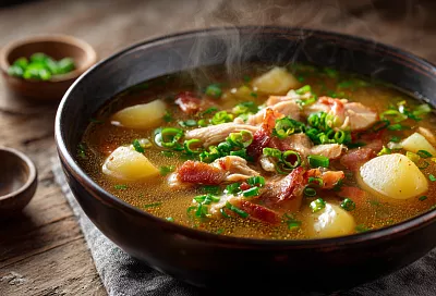 Пряный куриный суп с беконом — ароматный, согревающий и готов за 30 минут