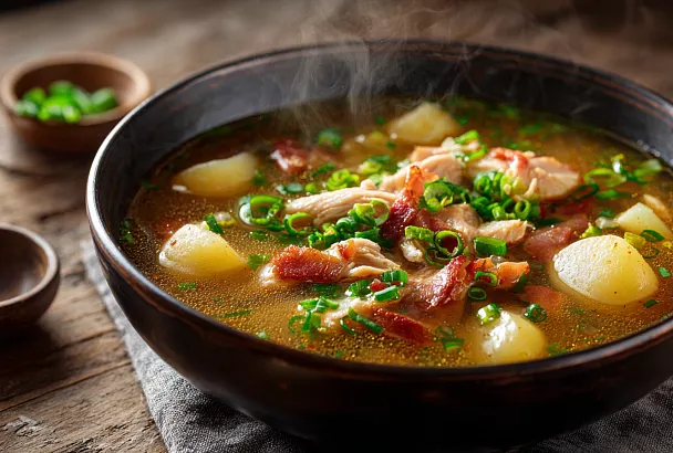 Пряный куриный суп с беконом — ароматный, согревающий и готов за 30 минут