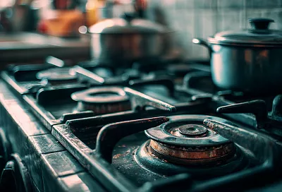 Как очистить решётку газовой плиты от старого жира и нагара