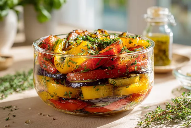 Маринованные овощи с зеленью: ароматная закуска