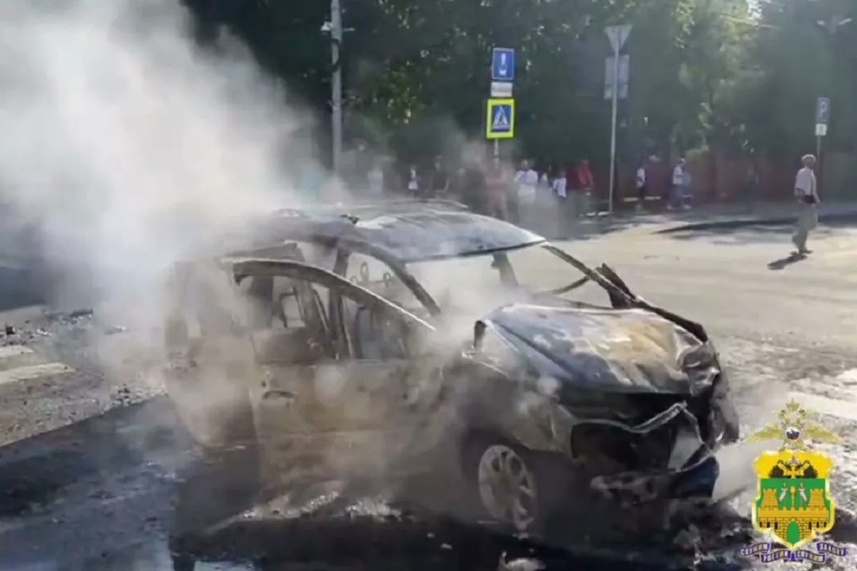 Водитель сгорел в легковушке после ДТП в центре Краснодара