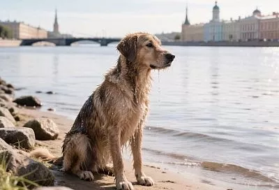 Час в ледяной воде: патрульные спасли собаку Лею в акватории Невы