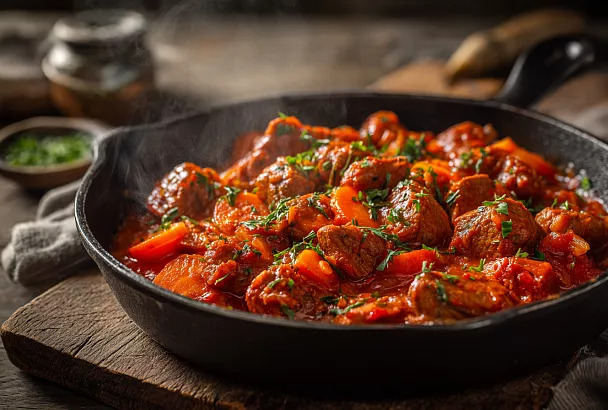 Нежнейшие тушёные куриные желудочки в томатно-овощном соусе – бюджетно и невероятно вкусно!