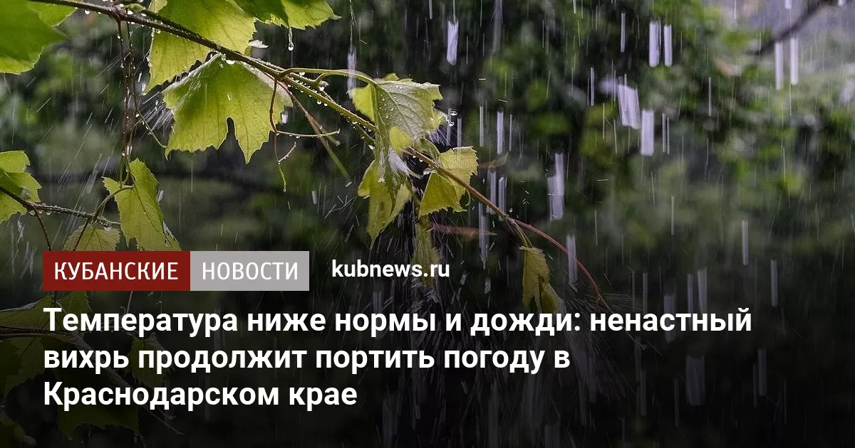 Температура ниже нормы и дожди: ненастный вихрь продолжит портить погоду в Краснодарском крае