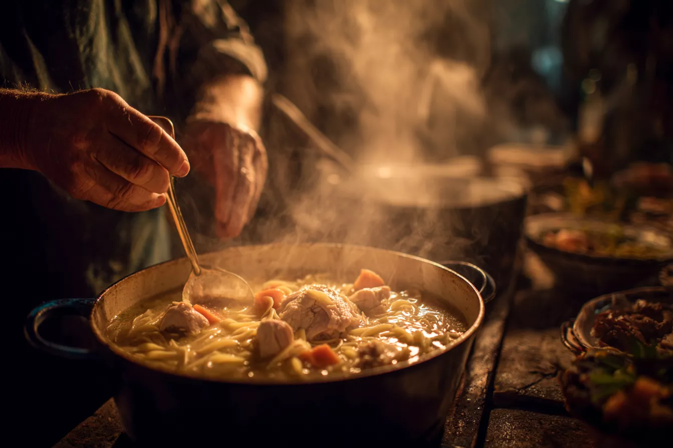 Куриная лапша от Ивлева: быстрый бульон и настоящая пассировка