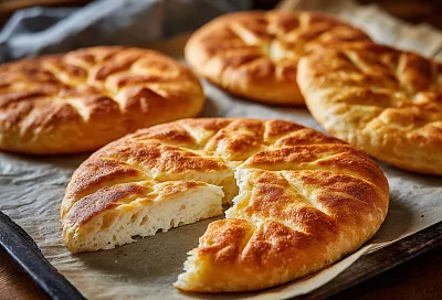 Сметанные лепёшки: пышные, ароматные и с красивым узором за 15 минут в духовке