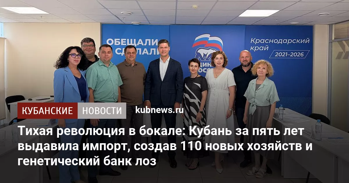 Тихая революция в бокале: Кубань за пять лет выдавила импорт, создав 110 новых хозяйств и генетический банк лоз