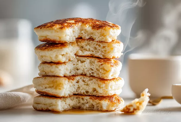 Делаю тесто на горячем кефире – и через 15 минут жарю оладьи-пухляши, которые не опадают