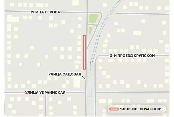 С 17 февраля движение на ул. Садовой в Краснодаре ограничат из-за провала