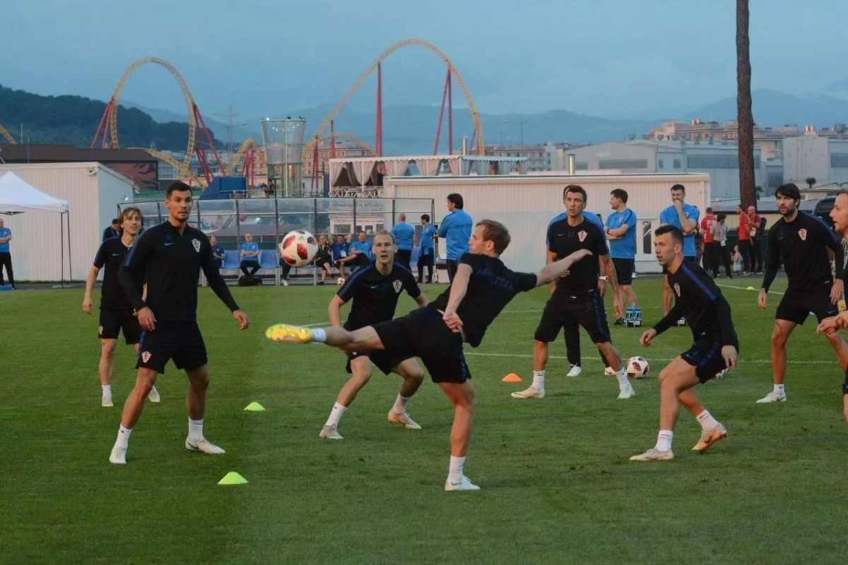 Тренировка сборной Хорватии накануне матча 1/4 финала ЧМ с Россией