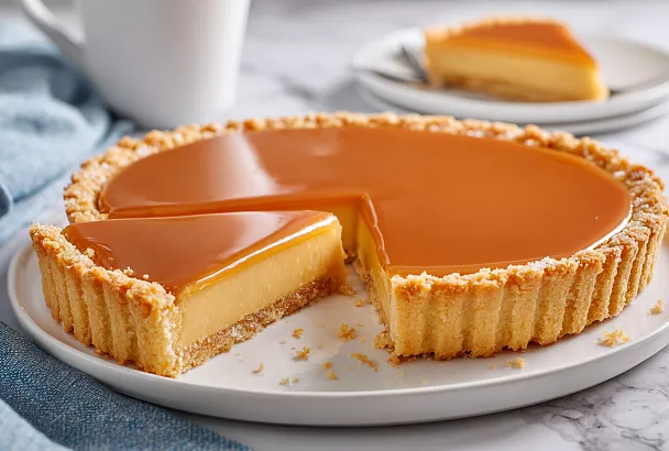 Карамельный пирог с варёной сгущёнкой — нежный, тающий во рту и невероятно простой