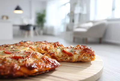 Пицца из куриного фарша полезнее обычной: заменила тесто на филе с мукой, и основа получилась тонкой с хрустящими краями