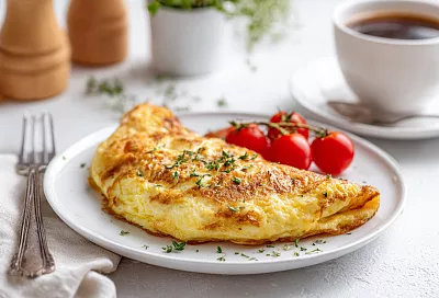 Омлет с хрустящей сырной корочкой: завтрак мечты за 5 минут