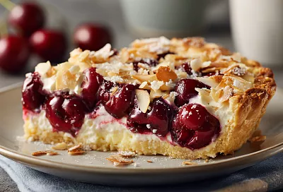 Пирог с вишней и сметанным кремом: нежный, сочный и без сложностей