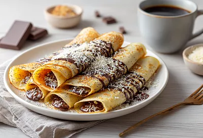 Десертные блинчики за 15 минут: с шоколадом и кокосом для всей семьи