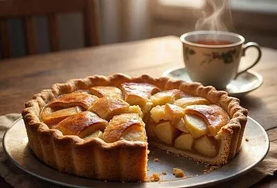 Взбила, залила, испекла: пирог с бархатным яблочно-заварным кремом вместо обычной начинки 