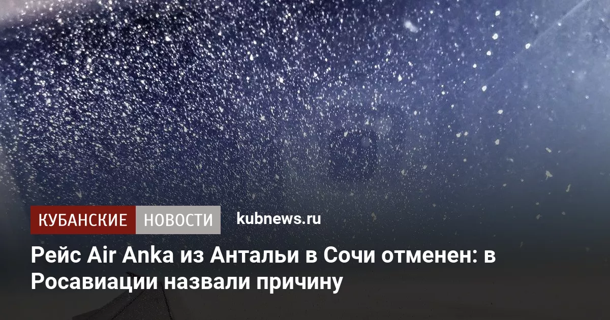 Рейс Air Anka из Антальи в Сочи отменен: в Росавиации назвали причину