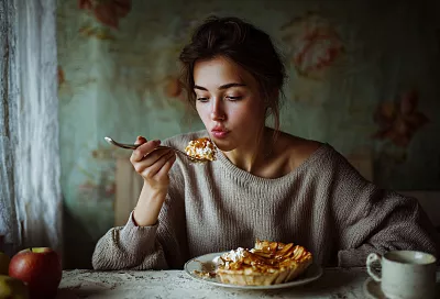 Диетический пирог без муки и сахара: овсяный с творогом и яблоками