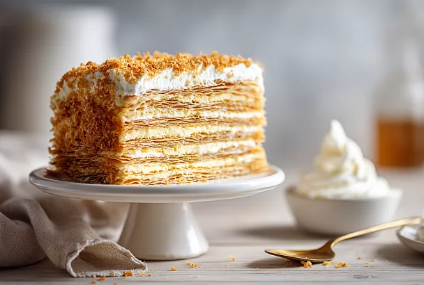 Пеку самый вкусный Наполеон в моей жизни: слоёные коржи как из кондитерской и крем-пломбир, который тает во рту