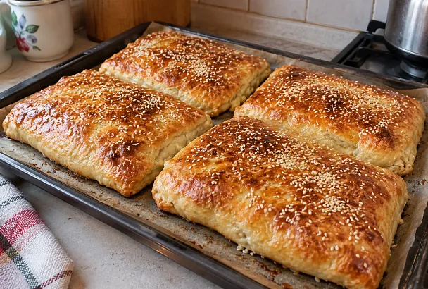 Слоёная выпечка с картошкой без долгой раскатки: мягкая внутри и с румяной корочкой