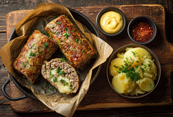 Готовлю мясные рулеты в пергаменте на сковороде за 15 минут — сочные, с картошкой и сыром: семья в восторге и требует добавки