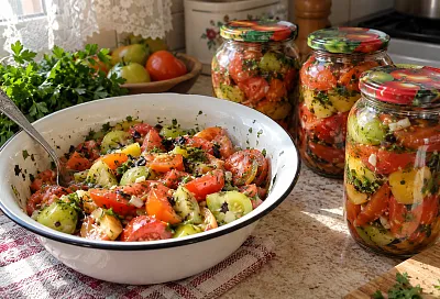 Маринуем зелёные помидоры с перцем и чесноком: закуска выходит хрустящей и кисло-сладкой