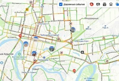 9-балльные пробки образовались на дорогах Краснодара