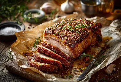 Запечённая свинина в духовке стала невероятно сочной и мягкой: один необычный маринад, и мясо тает во рту