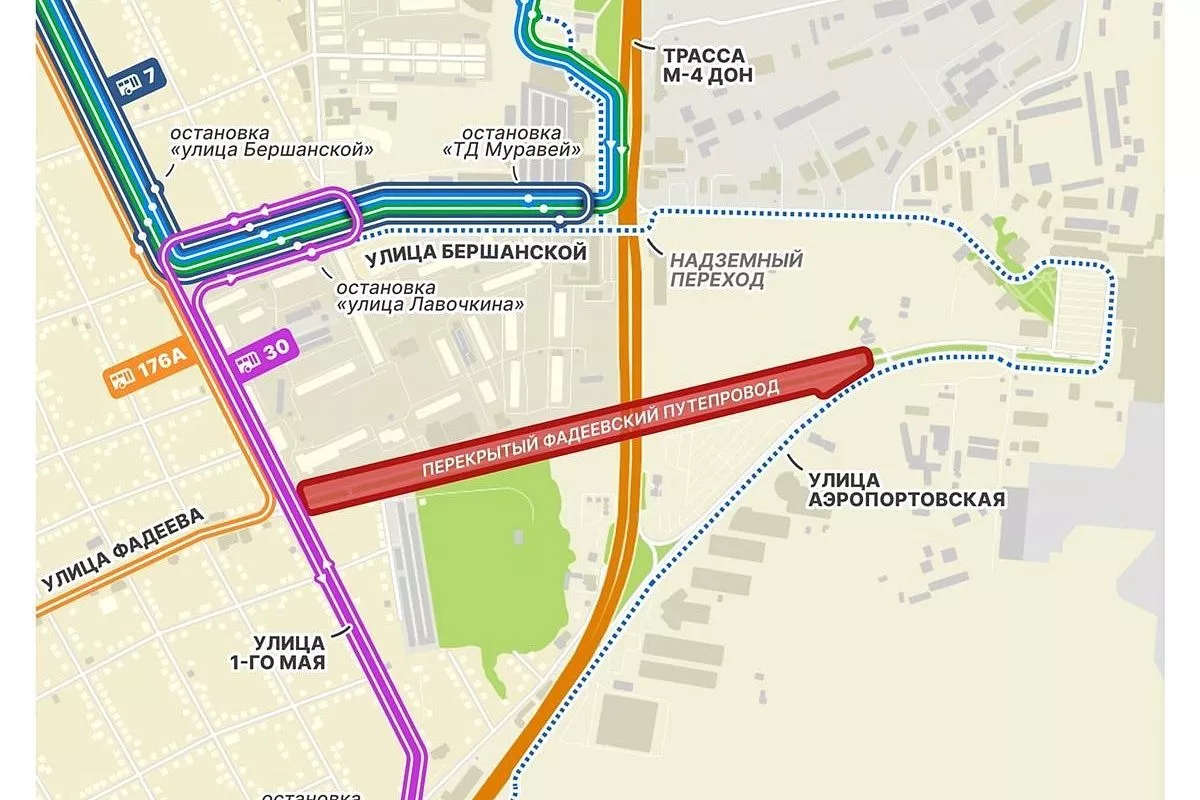 Схема движения общественного транспорта у аэропорта Схема движения общественного транспорта у аэропорта