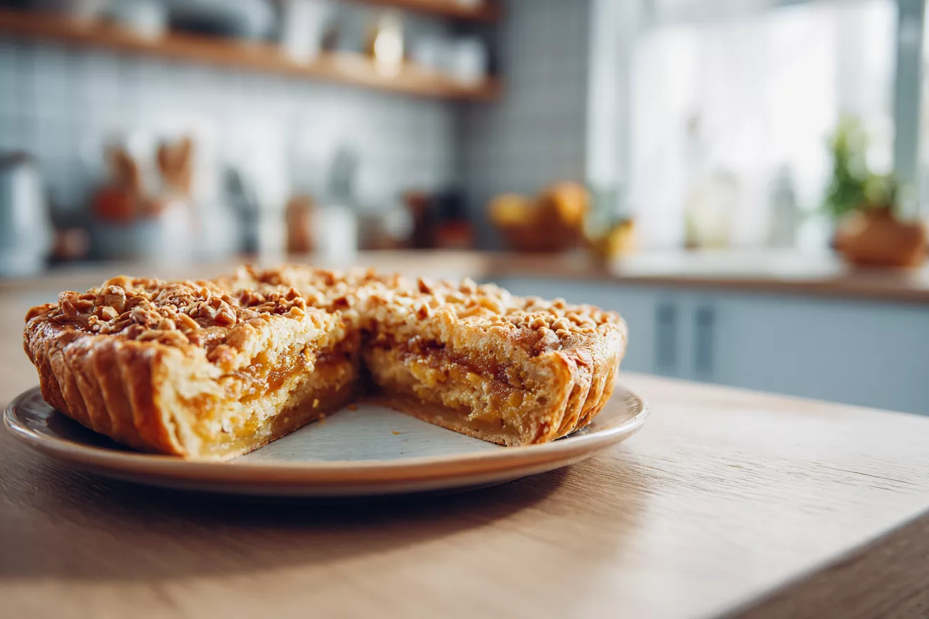 Пеку этот ботлихский пирог каждую неделю: двухслойный с курагой и орехами — нежный и ароматный