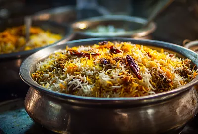 Ароматный рис с курицей и специями