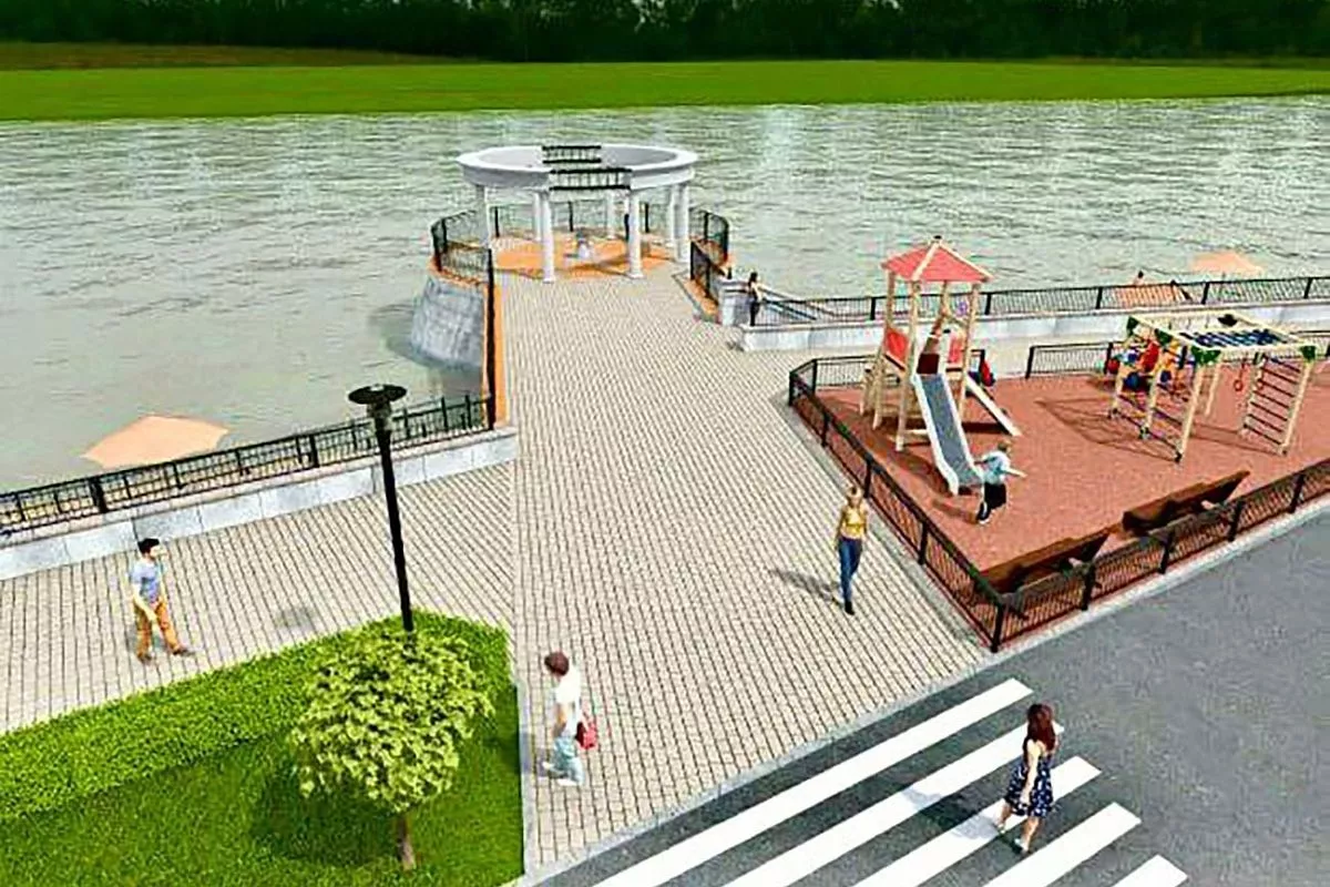 Так по проекту будет выглядеть зона отдыха в Кропоткине на улице Речной. Так по проекту будет выглядеть зона отдыха в Кропоткине на улице Речной.