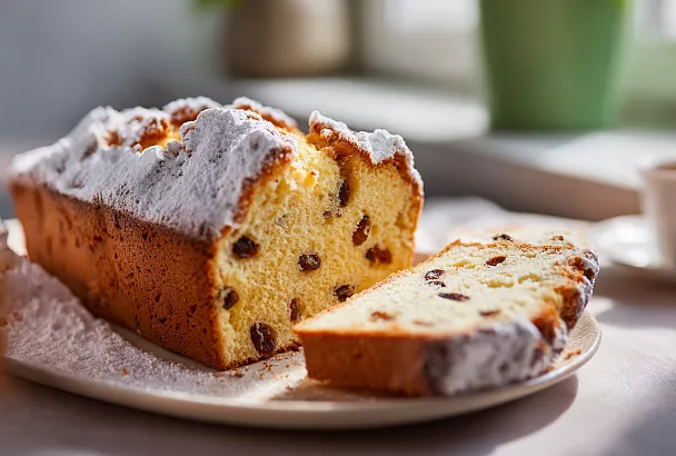 Столичный кекс из детства: рассыпчатый, маслянистый, с хрустящей корочкой и изюмом