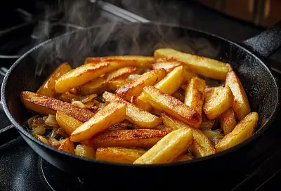 Идеальная жареная картошка на сковороде: хруст снаружи, мягко внутри
