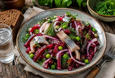 Смешиваю свёклу с селёдкой и маринованным луком: салат выходит вкуснее, чем "селёдка под шубой"