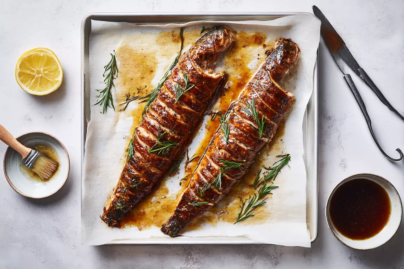 Скумбрия рулетами в цитрусово-соевом маринаде