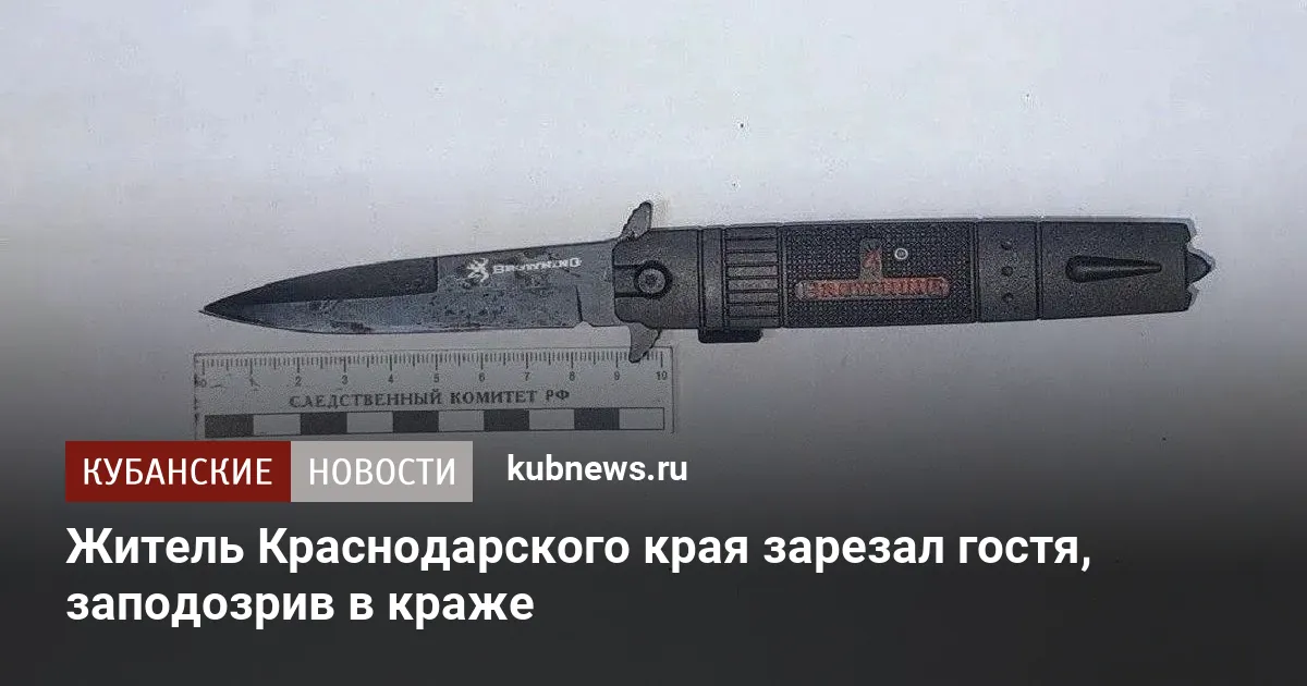 Житель Краснодарского края зарезал гостя, заподозрив в краже