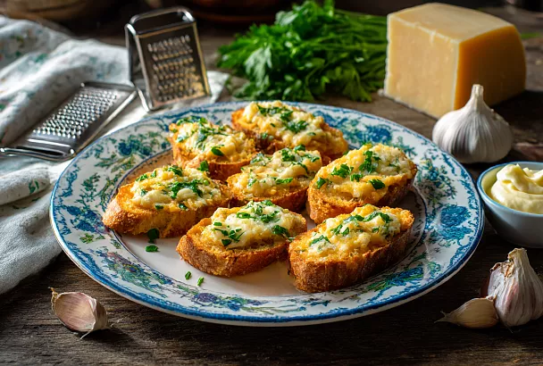 Натираю сыр с чесноком и мажу на гренки — закуска улетает за минуту!