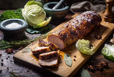 Заворачиваю свинину в пекинскую капусту и запекаю в соленом саркофаге — мясо тает во рту!